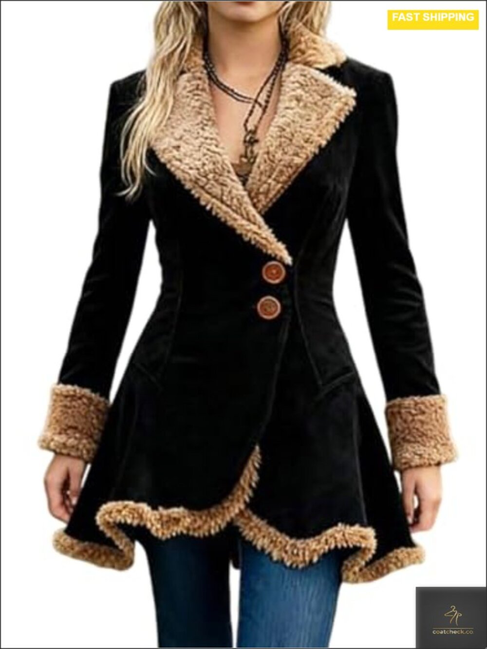 Women's Faux Suede Sherpa Lined Fleece Jacket Winter Coat
